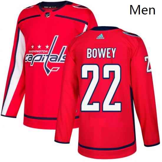Mens Adidas Washington Capitals 22 Madison Bowey Premier Red Home NHL Jersey